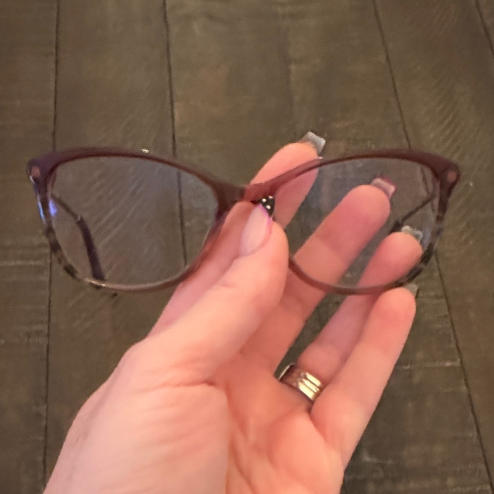 Anne Klein Burgundy Cat-Eye Glasses
